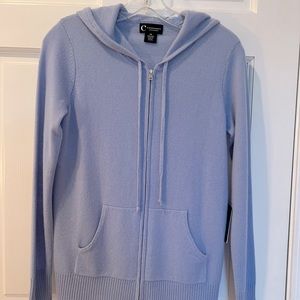 CASHMERE ZIP HOODIE SWEATER-NEW WITH TAGS